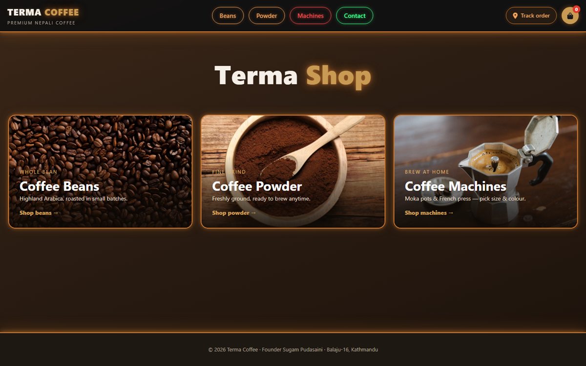 Terma Coffee online shop